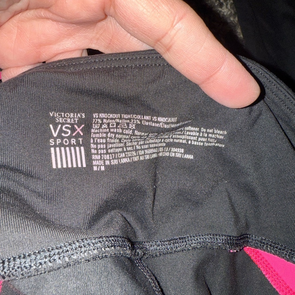 Victoria's Secret Black and Pink Sport Leggings - Picture 3 of 3